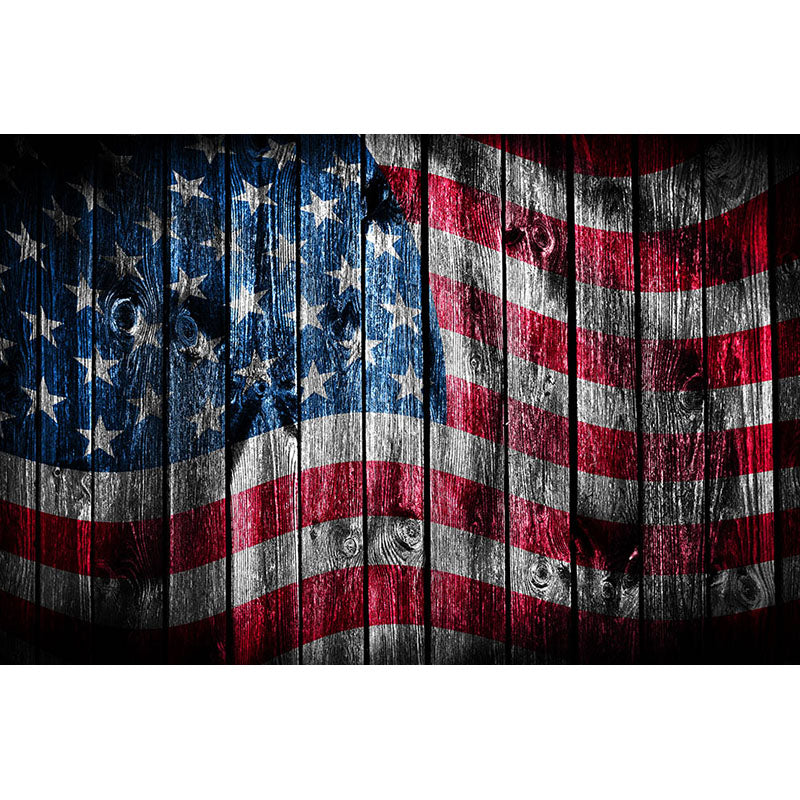 Avezano American Flag Printed On Wood Independence Day Photography Backdrop
