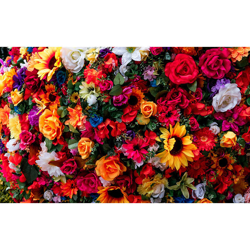 Avezano Colourful Flowers Wall Floral Backdrop For Photography-AVEZANO