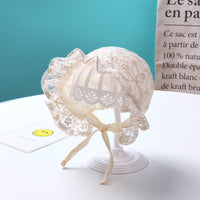 Avezano Baby Lace Court Hat with Flowered Brim