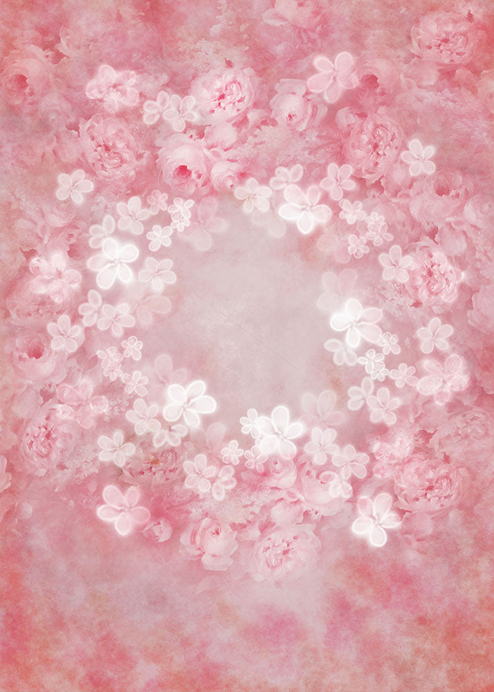 Avezano Flowers Textured Fine Art Portrait Pink Photography Backdrop-AVEZANO