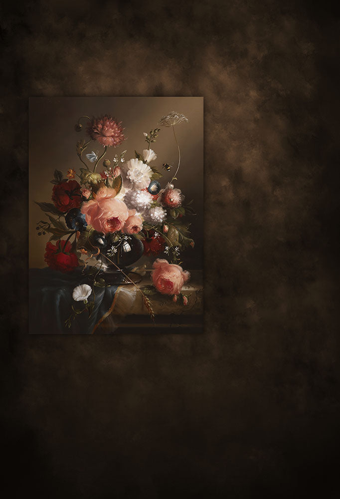 Avezano Brown Abstract Texture Art Flowers Art Portrait Photography Backdrop