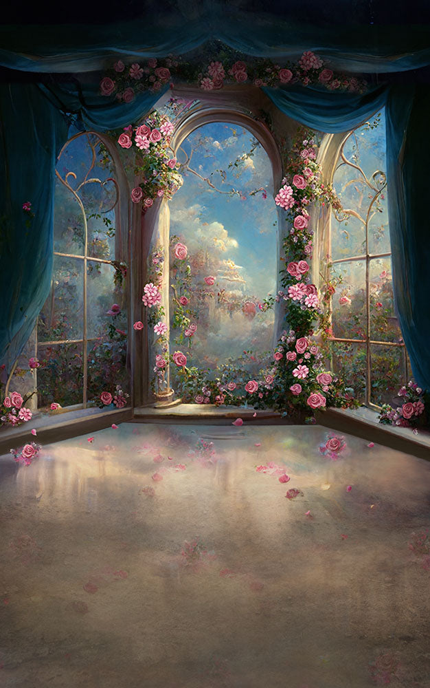 Discount Avezano Flower Court Style Window Backdrops For Photography