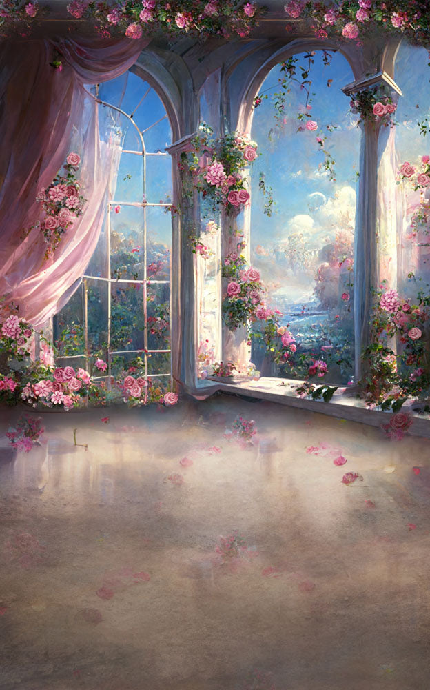 Avezano Flower Wonderland Window Backdrops For Photography-AVEZANO