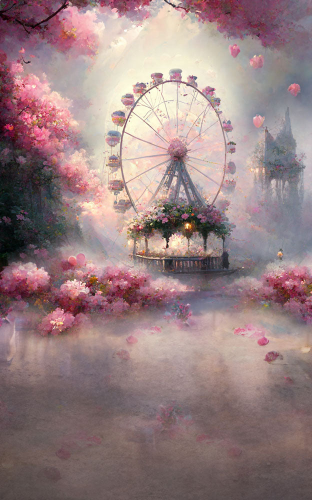 Avezano Spring Ferris Wheel Backdrops For Photography-AVEZANO