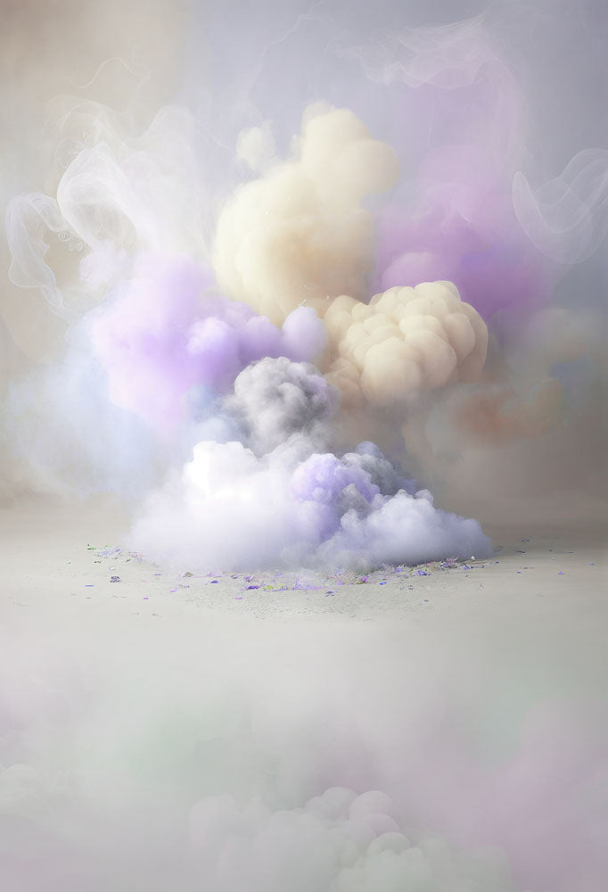 Avezano Purple Clouds of Smoke Art FlowersPortrait Photography Backdrop-AVEZANO