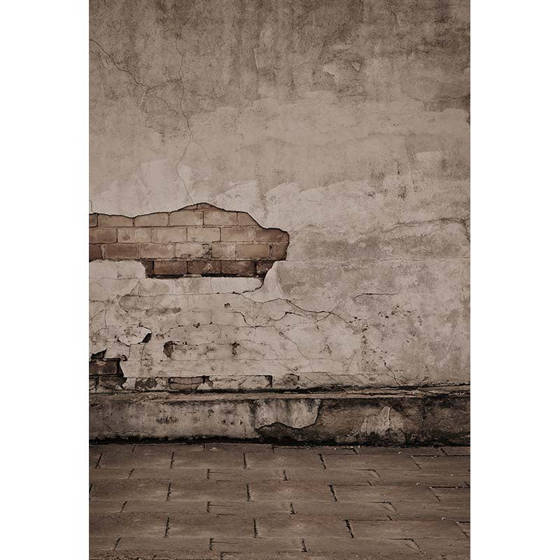 Avezano Do Old Brick Wall Backdrop With Gray Stone Floor For Photography-AVEZANO