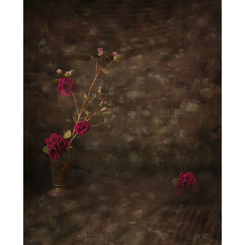 Avezano Those Flowers Brown Abstract Texture Painting Backdrop For Photography-AVEZANO
