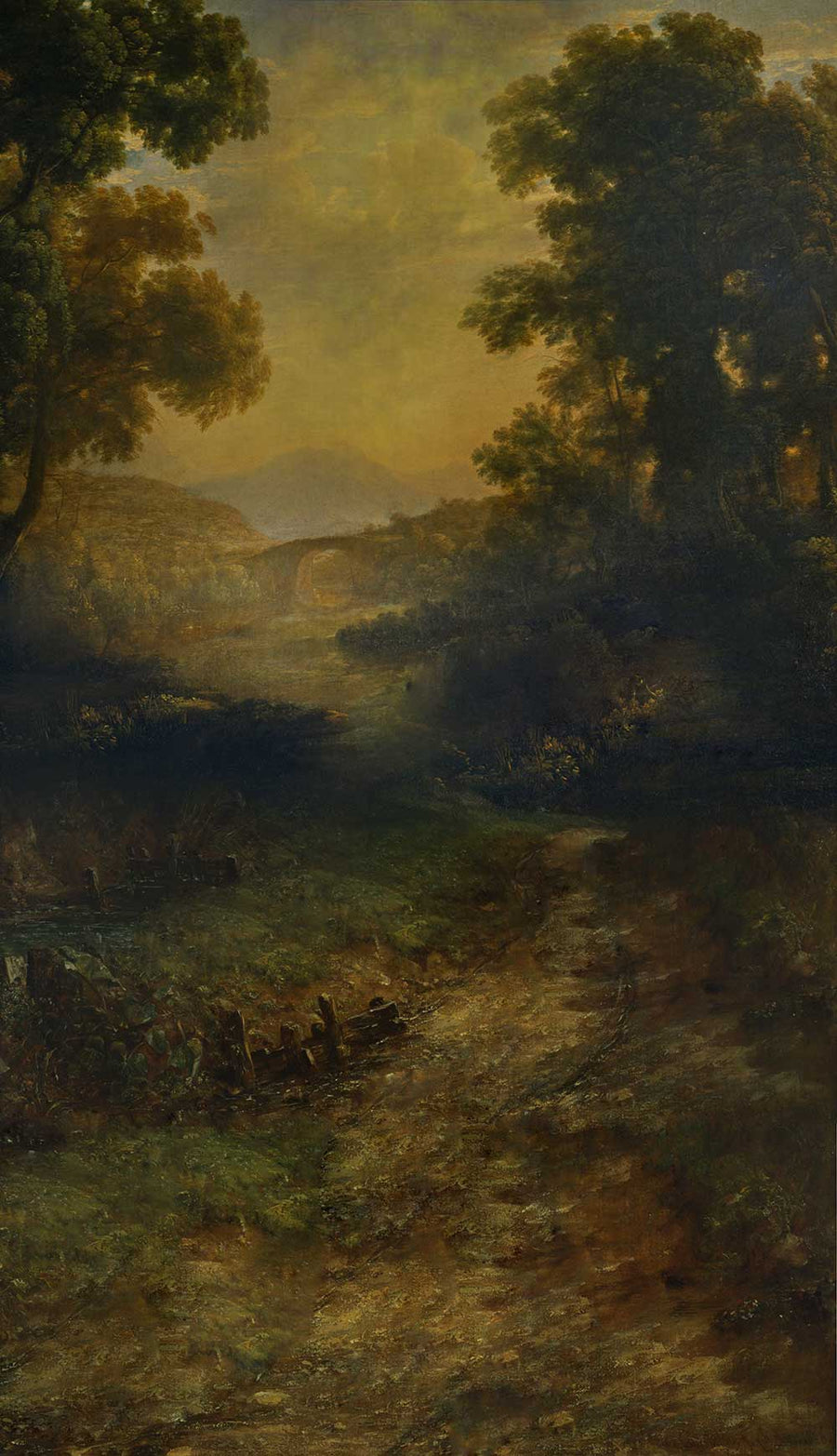 Avezano Mountains and Wild Paths Oil Painting Photography Backdrop