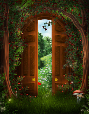 Avezano Spring Rose Wooden Door 2 pcs Set Backdrop