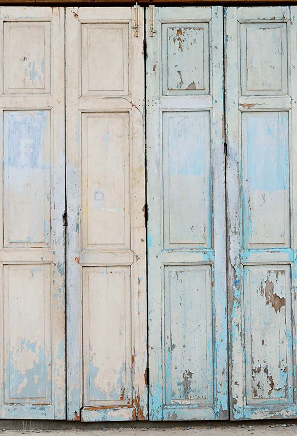 Avezano Retro Double Wooden Door Wood Backdrop Photography-AVEZANO