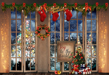 Avezano Décoration de Noël d'intérieur 2 pièces Ensemble de Noël Toile de fond