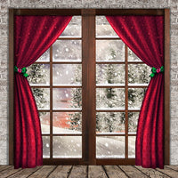 Avezano Grey Wall Vintage Christmas Decoration Photography Backdrop Room Set