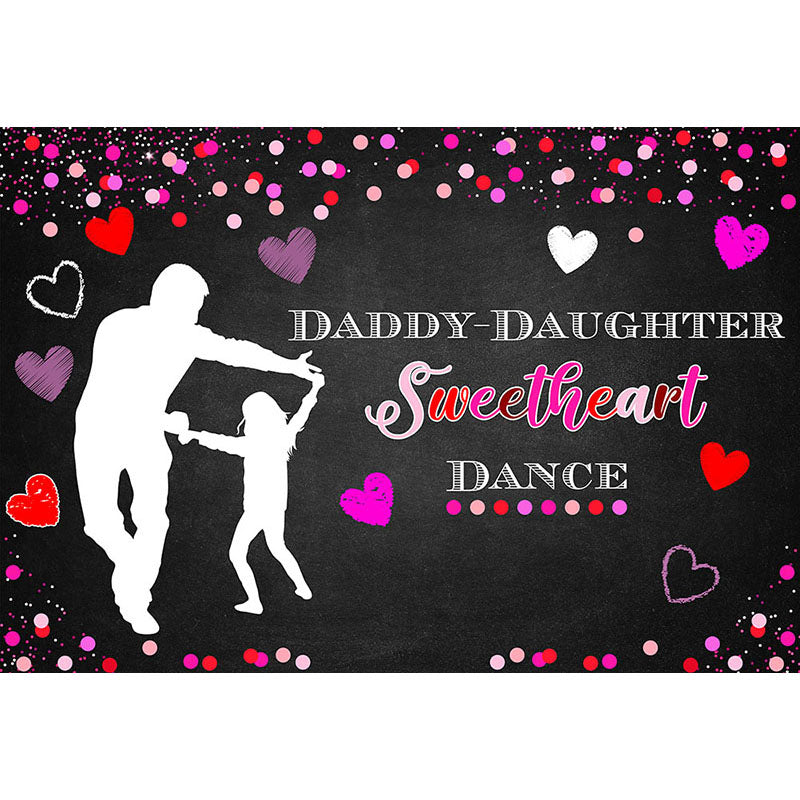 Avezano Daddy And Daughter Sweet Hearts Valentine'S Day Photography Backdrop-AVEZANO