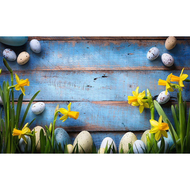 Avezano Easter Egg On The Woodboard Photography Backdrop For Easter-AVEZANO