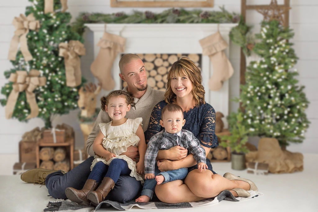 Avezano Wood Filled Fireplace Photography Backdrop-AVEZANO