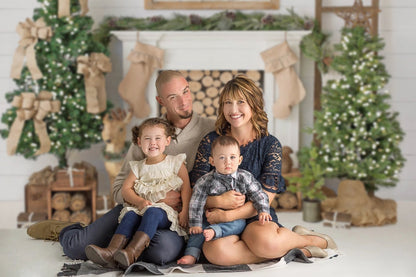 Avezano Wood Filled Fireplace Photography Backdrop-AVEZANO