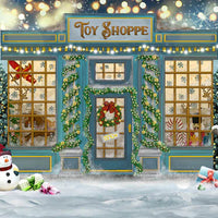 Avezano Christmas Toy Shop 2 pcs Set Backdrop