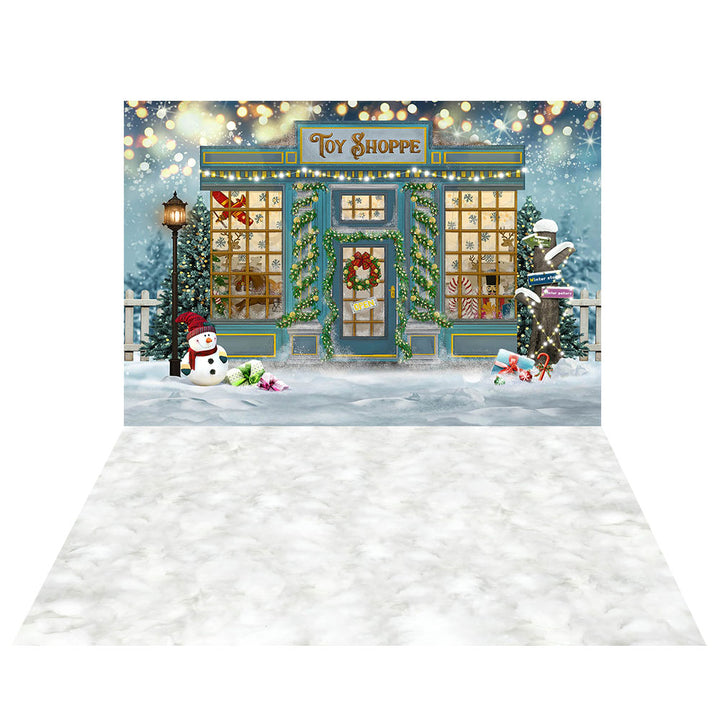 Avezano Christmas Toy Shop 2 pcs Set Backdrop-AVEZANO