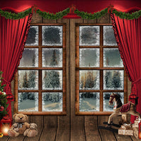 Avezano Christmas Decoration Photography Backdrop Room Set