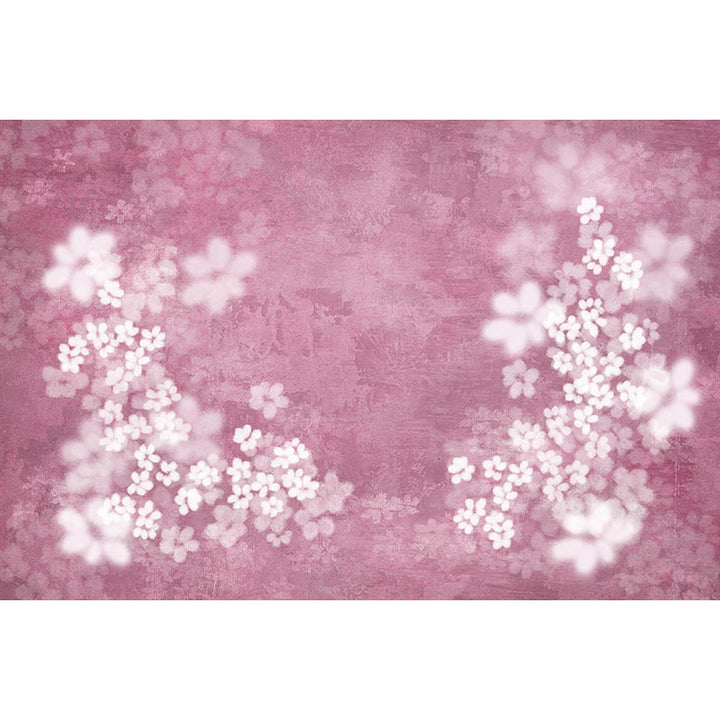Avezano Pink Background Handpainted Floral Art Backdrop For Photography-AVEZANO