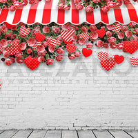 Avezano Valentine's Day Rose Theme Photography Backdrop Room Set