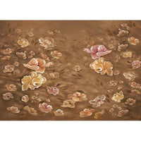 Avezano Handpainted Art Brown Flowers Backdrop For Photography