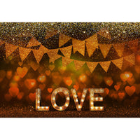 Avezano Gold Love Hearts Bokeh Backdrop For Valentine'S Day Photography