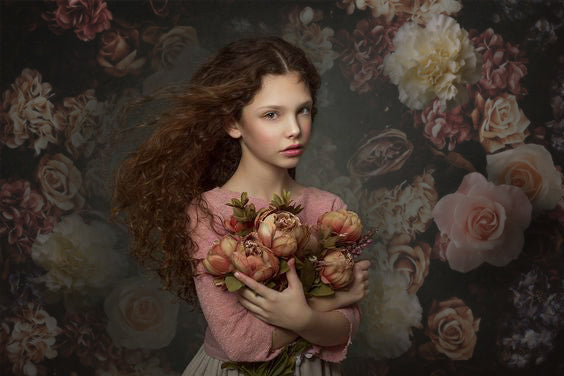Avezano Retro Fine Art Flowers Backdrop For Photography-AVEZANO