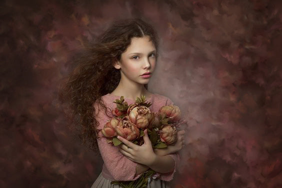 Avezano Red Smoke Textured Fine Art Portrait Photography Backdrop-AVEZANO