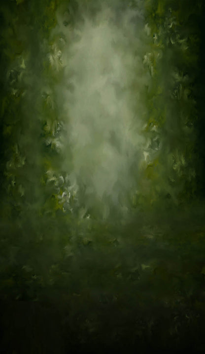 Avezano Green Flowers Sweep Photography Backdrop-AVEZANO