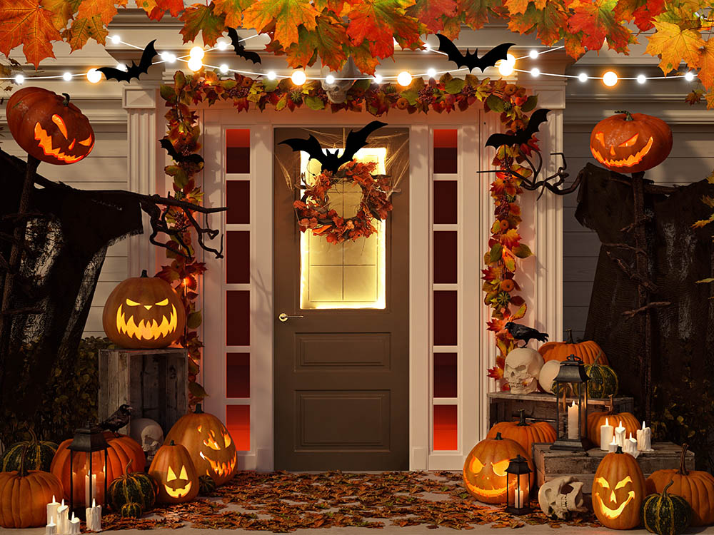 Avezano Halloween Pumpkin Lantern Photography Backdrop-AVEZANO