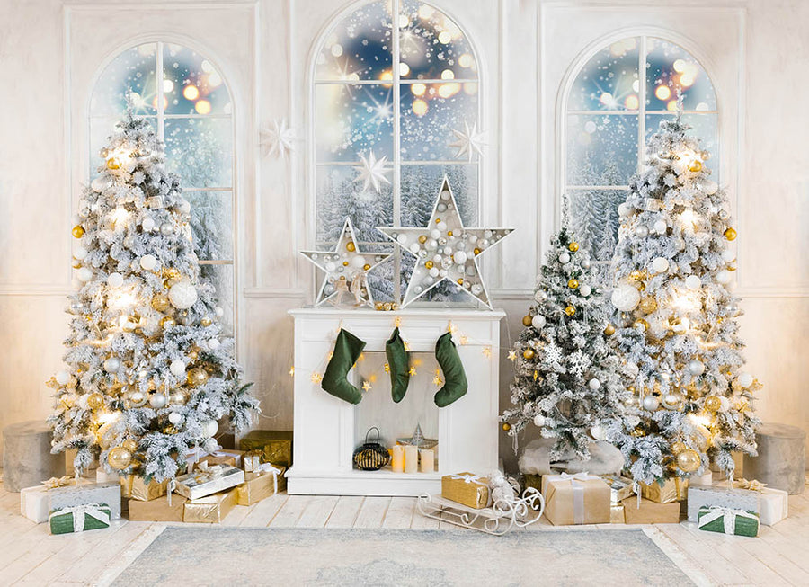 Avezano Christmas Decoration Indoor Scene Layout Photography Backdrop-AVEZANO