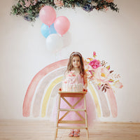 Avezanohand-Painted Style Rainbow With Flowers Photography Backdrop-AVEZANO