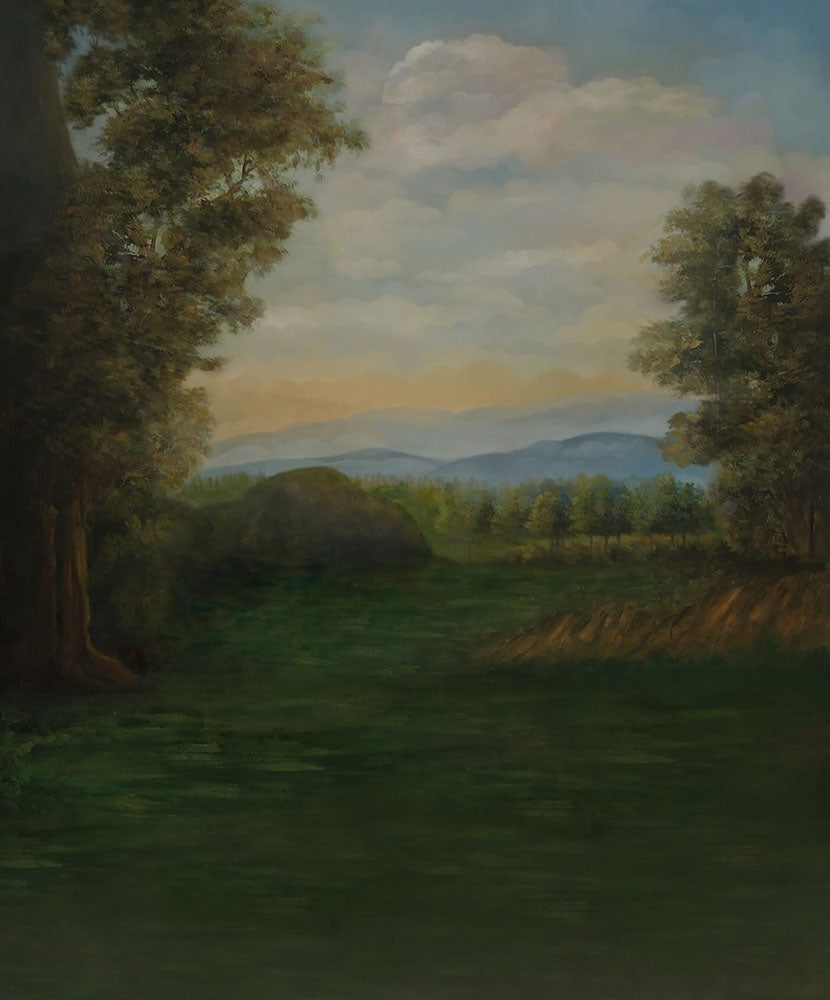 Avezano Painting Style Grass Fine Art Backdrop For Photography-AVEZANO