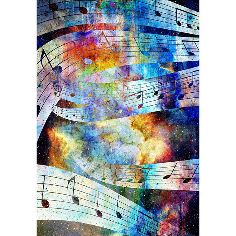 Avezano Abstract Texture Backdrop For Photography With Music score Musical notes Colorful clouds-AVEZANO