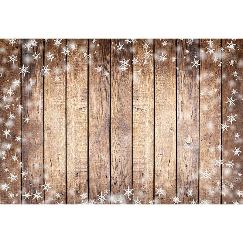 Avezano Wood Floor Texture Backdrop With Snowflake For Photography-AVEZANO