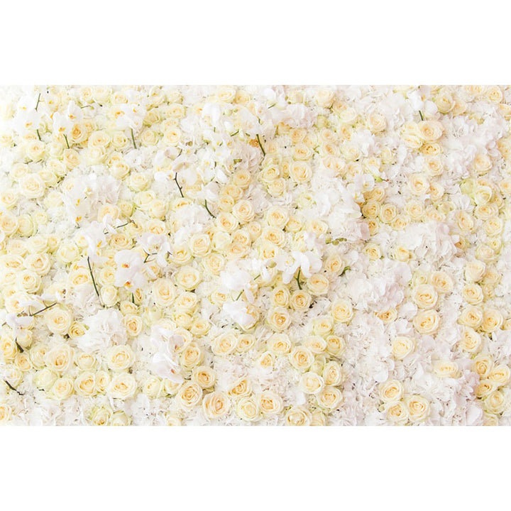 Avezano White And Yellow Flowers Wall Floral Backdrop For Photography-AVEZANO