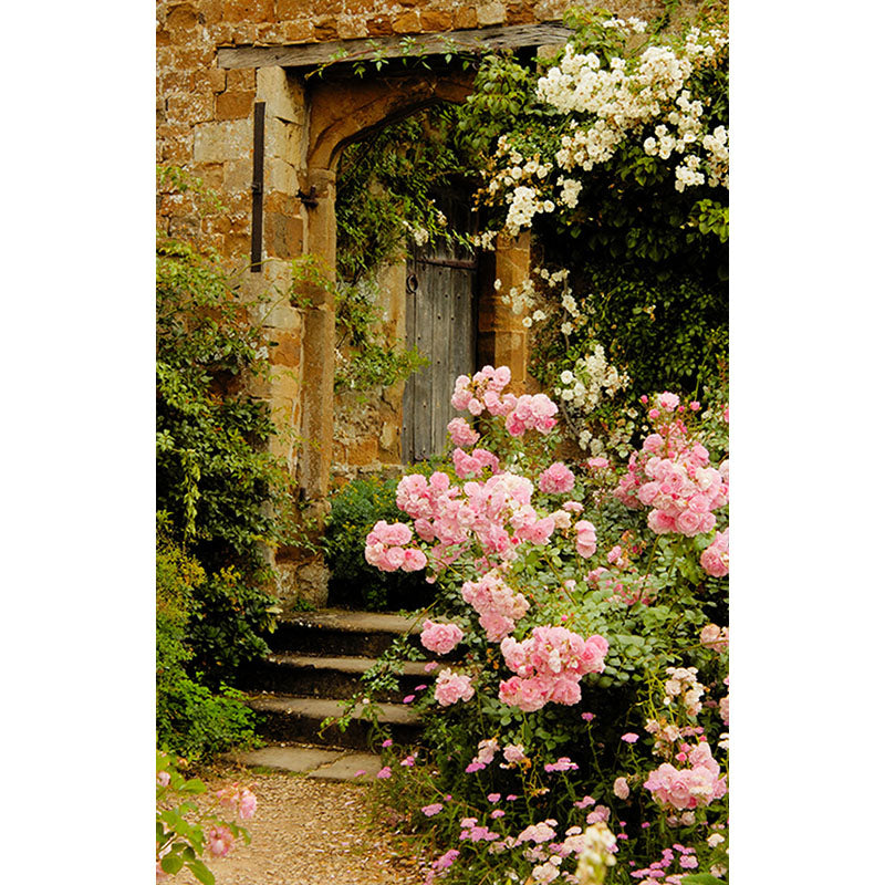 Avezano Old Door And Flowers Photography Backdrop-AVEZANO