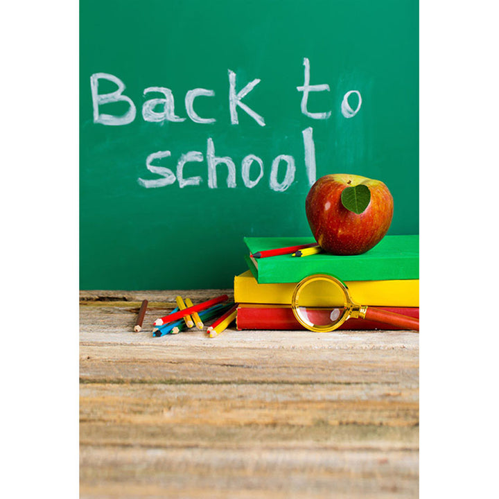 Avezano The Blackboard Word With Book And Wood Floor Photography Backdrop For Back To School-AVEZANO