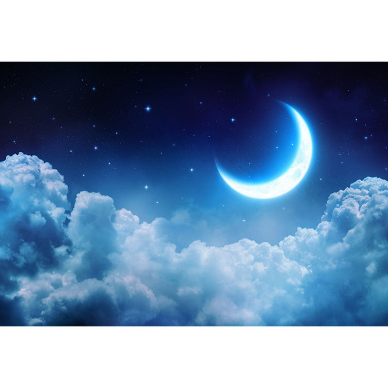 Avezano The Sky With The Crescent Moon Photography Backdrop-AVEZANO