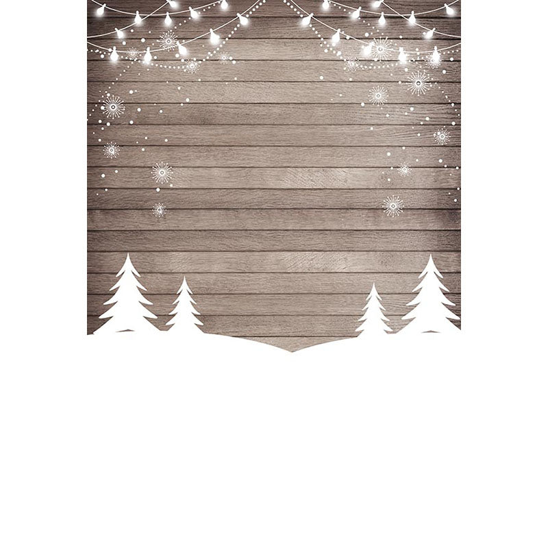Avezano Wood Floor Texture Backdrop With White Snow Scene And Tree For Portrait Photography-AVEZANO