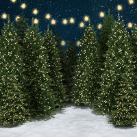 Avezano Snow Christmas Trees Backdrop For Photography-AVEZANO