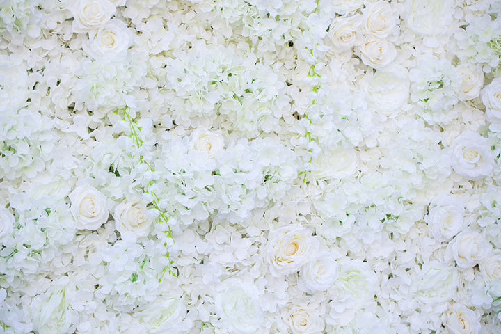 Avezano White Flower Wall Photography Backdrop-AVEZANO