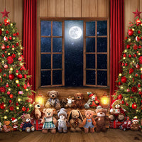 Avezano French Windows Christmas Trees Animal dolls Room Set