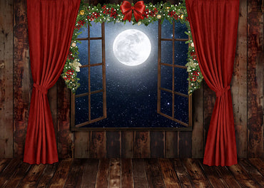 Avezano Christmas Window Photography Backdrop