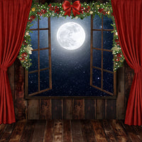 Avezano Christmas Window Photography Backdrop