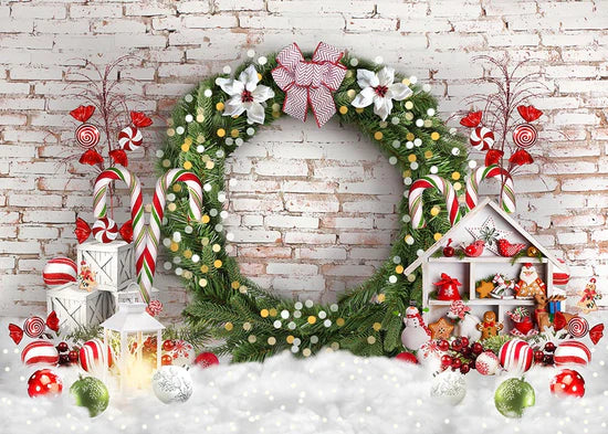 Avezano Christmas Gifts And Wreath 2 pcs Set Backdrop