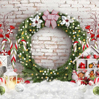 Avezano Christmas Gifts And Wreath 2 pcs Set Backdrop