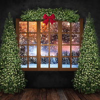 Avezano Christmas Tree and Sofa Photography Backdrop Room Set