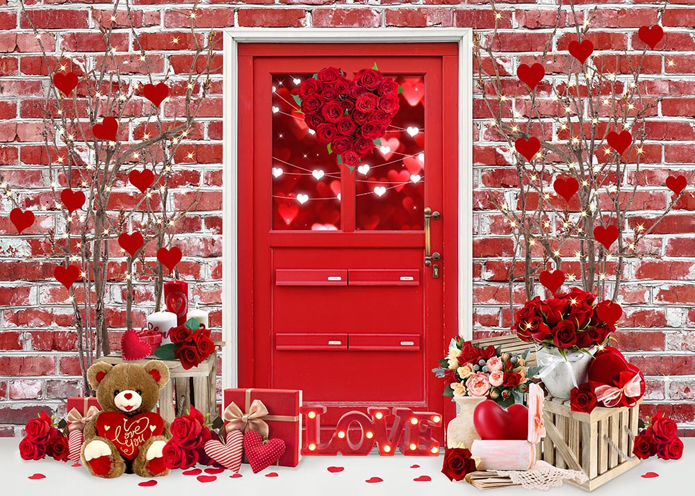 Avezano Red Brick Wall With Door And Valentine&